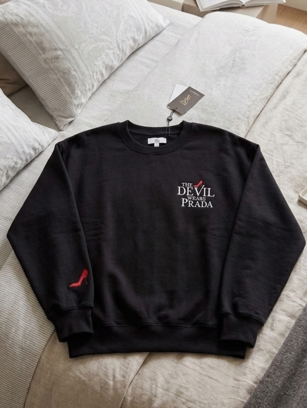 Devil Wears Prada Black Crewneck Sweatshirt - Designer Graphic